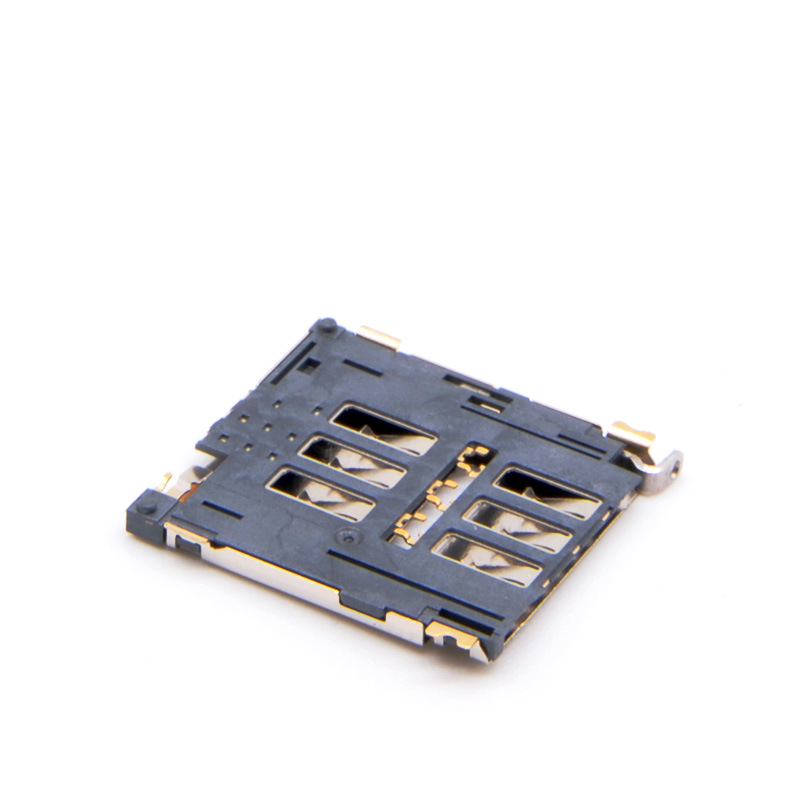 批发 micro NANOSIM卡座 CARD6P7PH 1.44-1.5H带检测侦测带拉杆